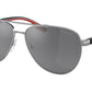 Prada Linea Rossa PS52YS Pilot Sunglasses  5AV07G-Gunmetal 61-145-14 - Color Map Grey