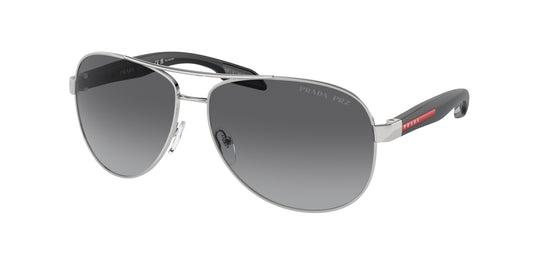 Prada Linea Rossa LIFESTYLE PS53PS Pilot Sunglasses  1BC5W1-Steel 62-135-14 - Color Map Grey