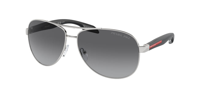 Prada Linea Rossa LIFESTYLE PS53PS Pilot Sunglasses  1BC5W1-Steel 62-135-14 - Color Map Grey