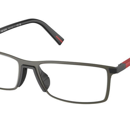 Prada Linea Rossa PS53QV Rectangle Eyeglasses  06P1O1- 55-145-17 - Color Map Grey
