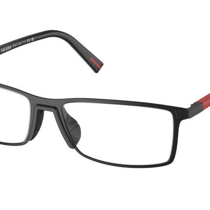 Prada Linea Rossa PS53QV Rectangle Eyeglasses  1BO1O1-Black Matte 55-145-17 - Color Map Black