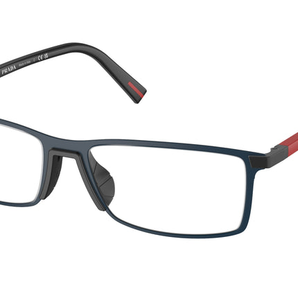 Prada Linea Rossa PS53QV Rectangle Eyeglasses  TFY1O1- 55-145-17 - Color Map Blue