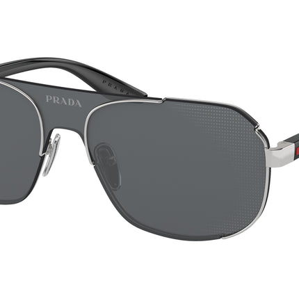 Prada Linea Rossa PS53YS Rectangle Sunglasses  1BC07U-Silver 0-145-140 - Color Map Silver