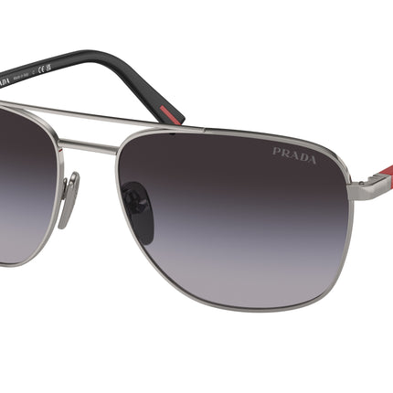 Prada Linea Rossa PS54ZS Oval Sunglasses  5AV09U-Gunmetal 60-145-17 - Color Map Grey