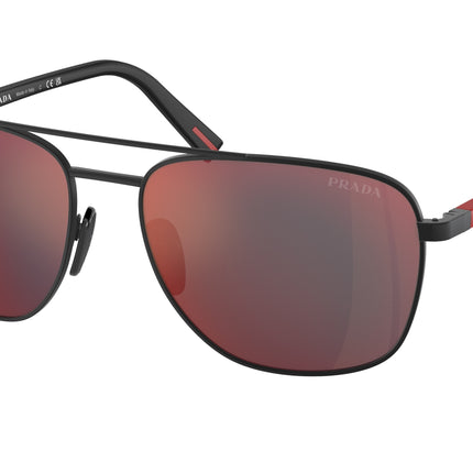 Prada Linea Rossa PS54ZS Oval Sunglasses  DG008F-Rubbered Black 60-145-17 - Color Map Black