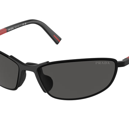 Prada Linea Rossa PS55ZS Irregular Sunglasses  1BO06F-Matte Black 60-130-17 - Color Map Black