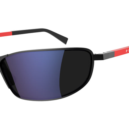 Prada Linea Rossa PS55ZS Irregular Sunglasses  DG010J-Rubbered Black 60-130-17 - Color Map Black