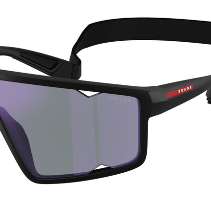 Prada Linea Rossa PSA03S Rectangle Sunglasses  1BO10J-Matte Black 0-125-141 - Color Map Black