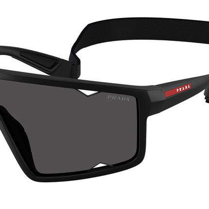 Prada Linea Rossa PSA03S Rectangle Sunglasses  1BO5S0-Matte Black 0-125-141 - Color Map Black