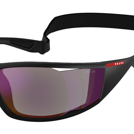 Prada Linea Rossa PSA04S Rectangle Sunglasses  1BO10J-Matte Black 85-120-18 - Color Map Black
