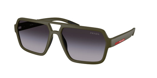 Prada Linea Rossa PSA06SF Pilot Sunglasses  15X09U-Matte Green 59-145-16 - Color Map Green