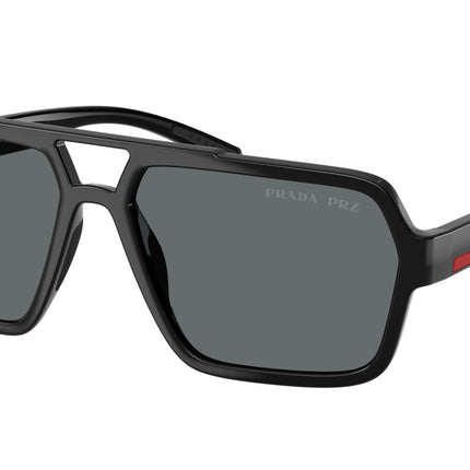 Prada Linea Rossa PSA06SF Pilot Sunglasses  1AB02G-Black 59-145-16 - Color Map Black
