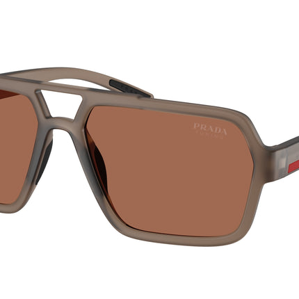 Prada Linea Rossa PSA06S Pilot Sunglasses  29F50A-Transparent Brown 59-145-16 - Color Map Brown