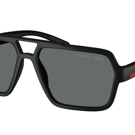 Prada Linea Rossa PSA06S Pilot Sunglasses  DG002G-Black Rubbero 59-145-16 - Color Map Black