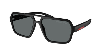 Prada Linea Rossa PSA06S Pilot Sunglasses  DG002G-Black Rubbero 59-145-16 - Color Map Black