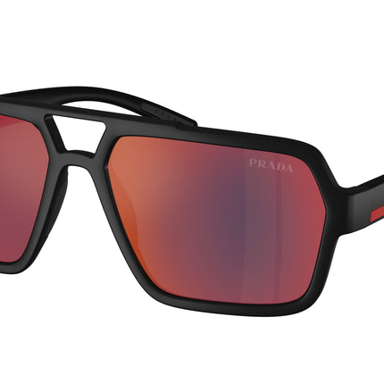 Prada Linea Rossa PSA06S Pilot Sunglasses  DG008F-Black Rubber 59-145-16 - Color Map Black