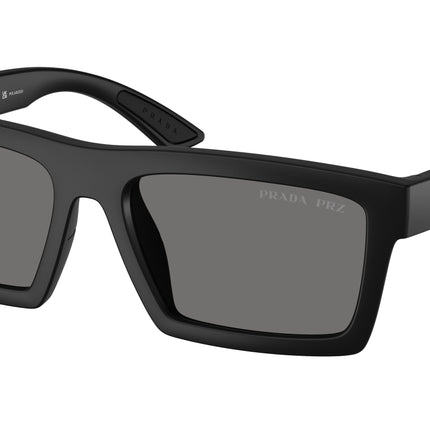 Prada Linea Rossa PSA07S Rectangle Sunglasses  1BO02G-Matte Black 58-145-18 - Color Map Black