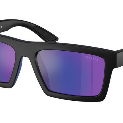 Prada Linea Rossa PSA07S Rectangle Sunglasses  1BO05U-Matte Black 58-145-18 - Color Map Black