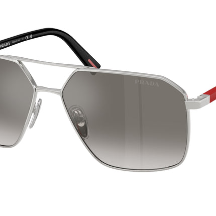 Prada Linea Rossa PSA50S Irregular Sunglasses  1BC02M-Silver 60-145-14 - Color Map Silver