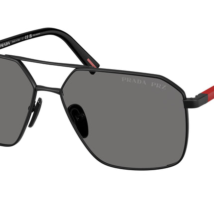 Prada Linea Rossa PSA50S Irregular Sunglasses  1BO02G-Matte Black 60-145-14 - Color Map Black