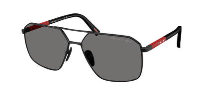 Prada Linea Rossa PSA50S Irregular Sunglasses  1BO02G-Matte Black 60-145-14 - Color Map Black