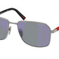 Prada Linea Rossa PSA51S Rectangle Sunglasses  5AV10J-Gunmetal 57-145-18 - Color Map Grey