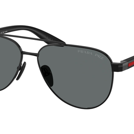 Prada Linea Rossa PSA52S Pilot Sunglasses  1AB5Z1-Black 58-145-14 - Color Map Black