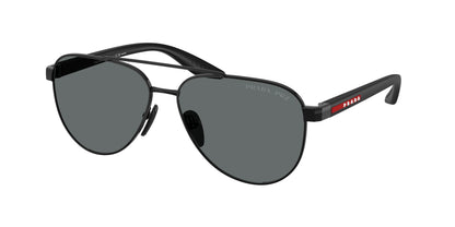 Prada Linea Rossa PSA52S Pilot Sunglasses  1AB5Z1-Black 58-145-14 - Color Map Black