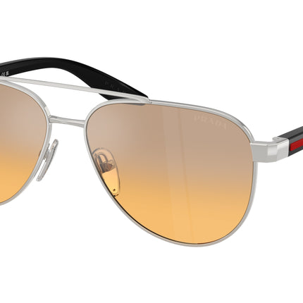 Prada Linea Rossa PSA52S Pilot Sunglasses  1BC40Z-Silver 58-145-14 - Color Map Silver