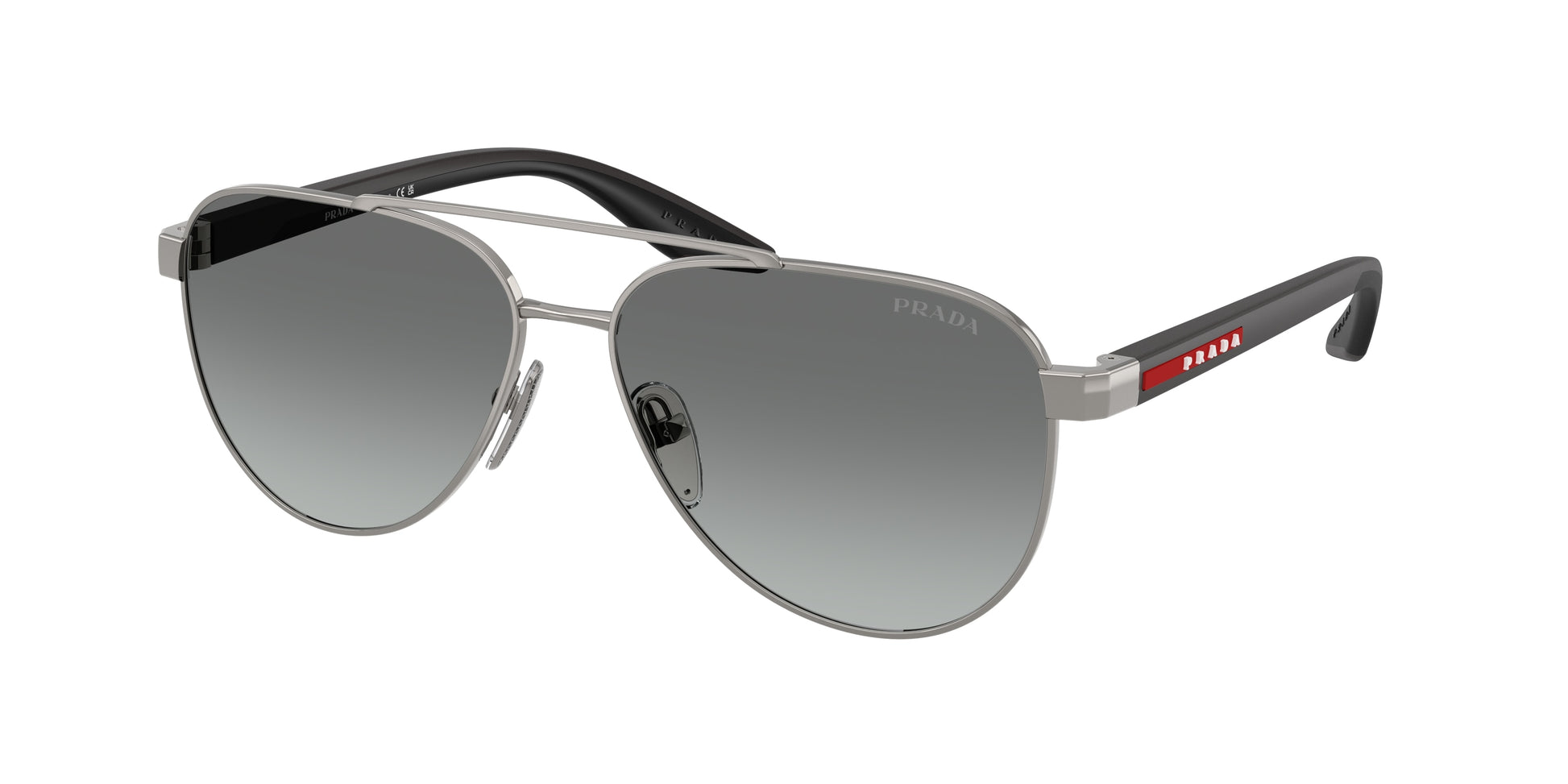 Prada Linea Rossa PSA52S Pilot Sunglasses  5AV3M1-Gunmetal 58-145-14 - Color Map Grey