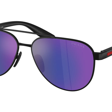 Prada Linea Rossa PSA52S Pilot Sunglasses  DG005U-Black Rubber 58-145-14 - Color Map Black