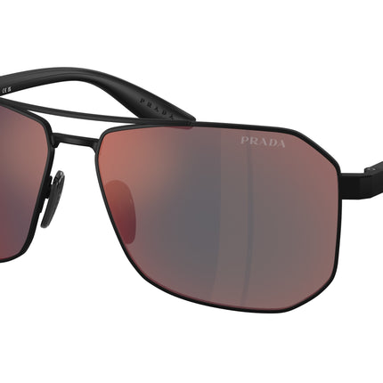 Prada Linea Rossa PSA53S Pilot Sunglasses  DG008F-Rubber Black 62-145-14 - Color Map Black