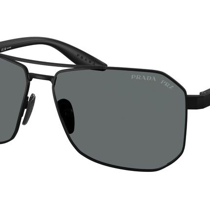 Prada Linea Rossa PSA53S Pilot Sunglasses  DG05Z1-Rubber Black 62-145-14 - Color Map Black
