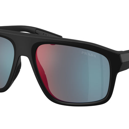 Prada Linea Rossa PSB02SF Irregular Sunglasses  1BO08F-Matte Black 59-145-17 - Color Map Black