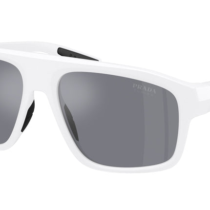 Prada Linea Rossa PSB02SF Irregular Sunglasses  AAI40A-Matte White 59-145-17 - Color Map White