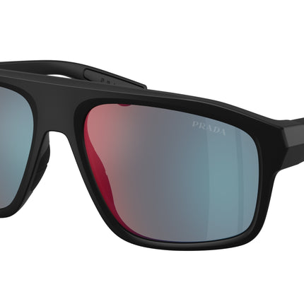 Prada Linea Rossa PSB02S Irregular Sunglasses  1BO08F-Matte Black 59-145-17 - Color Map Black