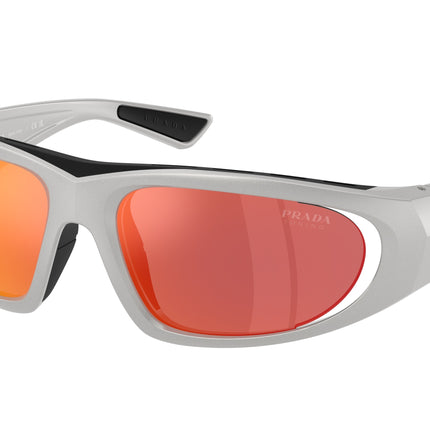Prada Linea Rossa PSB03S Irregular Sunglasses  14Z04U-Metal Grey 58-125-16 - Color Map Grey