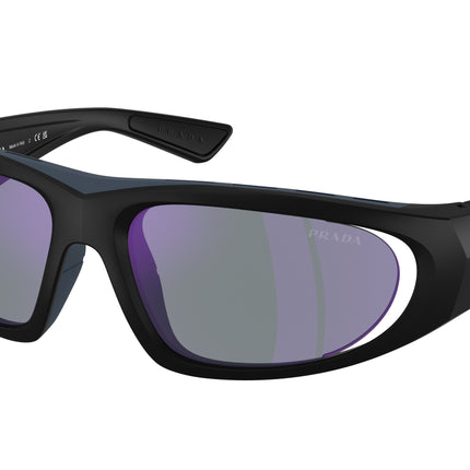 Prada Linea Rossa PSB03S Irregular Sunglasses  1BO10J-Matte Black 58-125-16 - Color Map Black