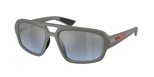 Prada Linea Rossa PSB11SU Irregular Sunglasses  16X11A-Metal Grey 57-145-18 - Color Map Grey