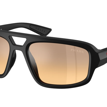 Prada Linea Rossa PSB11SU Irregular Sunglasses  1BO40Z-Matte Black 57-145-18 - Color Map Black