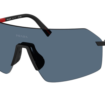 Prada Linea Rossa PSB50S Irregular Sunglasses  1BO06A-Black 0-130-136 - Color Map Black