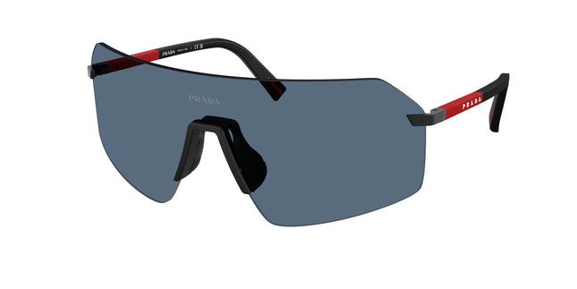 Prada Linea Rossa PSB50S Irregular Sunglasses  1BO06A-Black 0-130-136 - Color Map Black