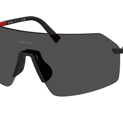 Prada Linea Rossa PSB50S Irregular Sunglasses  1BO06F-Black 0-130-136 - Color Map Black
