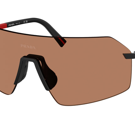 Prada Linea Rossa PSB50S Irregular Sunglasses  1BO20D-Black 0-130-136 - Color Map Black