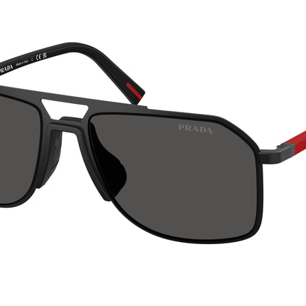 Prada Linea Rossa PSB51S Pilot Sunglasses  1BO06F-Matte Black 56-145-17 - Color Map Black
