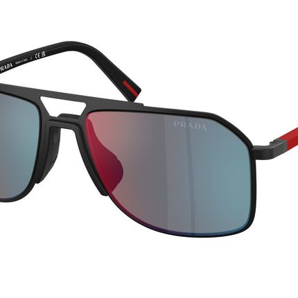 Prada Linea Rossa PSB51S Pilot Sunglasses  1BO08F-Matte Black 56-145-17 - Color Map Black