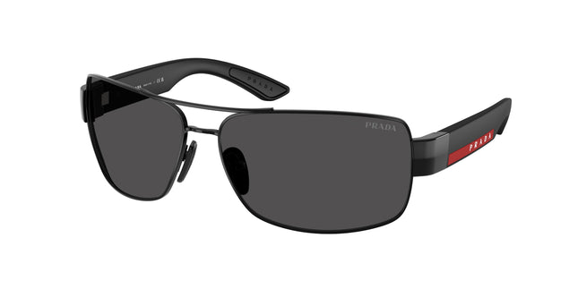 Prada Linea Rossa PSB52S Irregular Sunglasses  1AB06F-Black 65-130-14 - Color Map Black