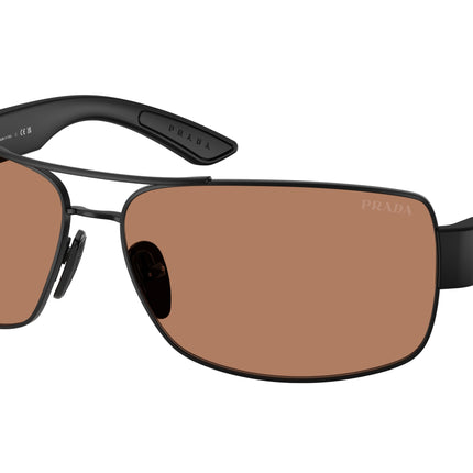 Prada Linea Rossa PSB52S Irregular Sunglasses  1BO20D-Matte Black 65-130-14 - Color Map Black