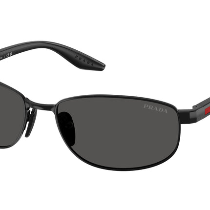 Prada Linea Rossa PSB53S Oval Sunglasses  1AB08Z-Black 58-145-17 - Color Map Black