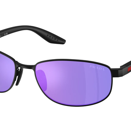 Prada Linea Rossa PSB53S Oval Sunglasses  1BO60Z-Matte Black 58-145-17 - Color Map Black